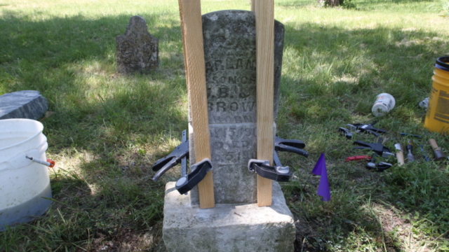 Repairing broken tombstone