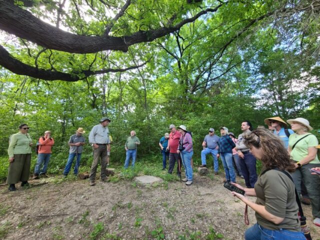 Marion Lineberry wirth the Texas Historic Tree Coalition at Big Spring/Trinity Forest, Dallas, Texas