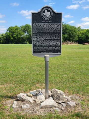 Historical marker at Big Spring, Dallas, Texas